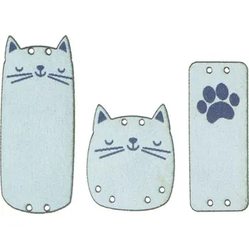 Nášivka Štítky kočka světle modré (Štítky kočka světle modré)