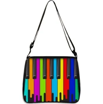 Dívčí kabelka na rameno s potiskem barevný klaviatura