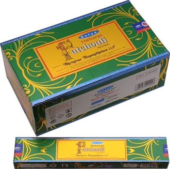 Vonná tyčinka Karton Satya Natural Patchouli indické vonné tyčinky 12 krabiček. Množstevní sleva.