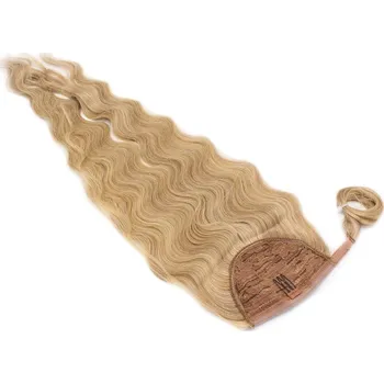 Příčesek Clip in culík z pravých lidských vlasů vlnitý 50cm - přírodní/světlejší blond