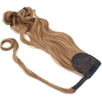 Příčesek Clip culík / cop ze 100% japonského kanekalonu 60cm kudrnatý - světle hnědý