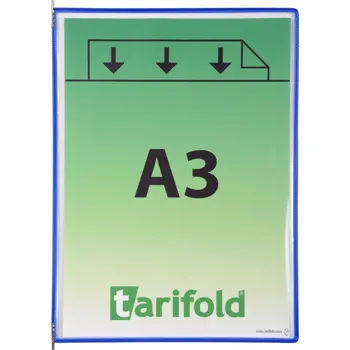 Kancelářský nábytek Závěsný rámeček s kapsou Tarifold, A3, otevřený shora, modrý, 10 ks