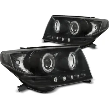 Přední světlomet TUNING-TEC Přední světla Toyota Land Cruiser FJ200 07-12 Angel Eyes černé