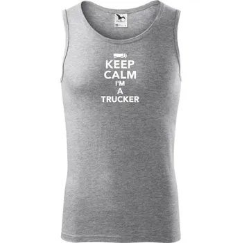 Keep calm im a trucker - Tílko pánské Core - M ( Tmavě šedý melír )