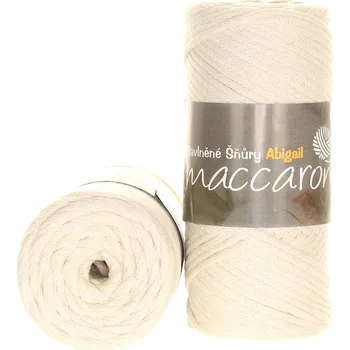 Příze Maccaroni Bavlněné šňůry 3 mm krémová 702