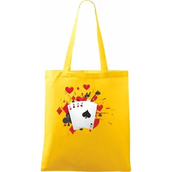 Poker karty splash - Taška bavlněná - 42 x 38 cm ( Žlutá )