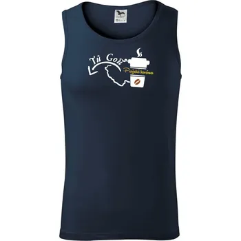 Pražská kavárna tů gou - Tílko pánské Core - M ( Námořní modrá (velmi tmavá - téměř černá) )