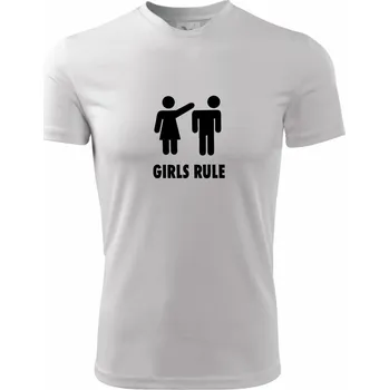 Chlapecké oblečení Girls rule - Dětské triko sportovní (dresovina) - 134 cm/8 let ( Bílá )