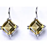 Stříbrné náušnice, přírodní citrín pálený,náušnice na klapku, NK 1258