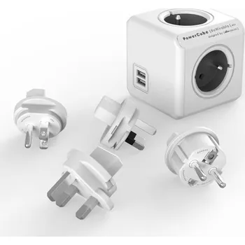 Cestovní adaptér PowerCube Rewirable USB+Travel Plugs