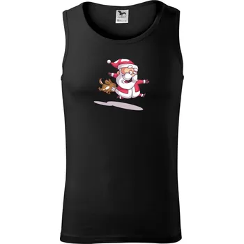 Santa se zakousnutým psem - Tílko pánské Core - L ( Černá )