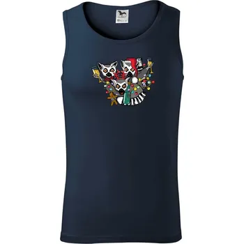 Vánoční Lemurové (Pecka design) - Tílko pánské Core - XL ( Námořní modrá (velmi tmavá - téměř černá) )