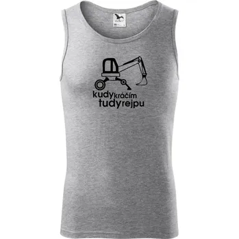 Kudy kráčím tudy rejpu - kráčivý bagr - Tílko pánské Core - 2XL ( Tmavě šedý melír )