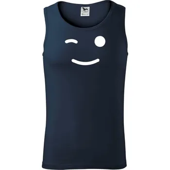 Smajlík mrkací - Tílko pánské Core - L ( Námořní modrá (velmi tmavá - téměř černá) )