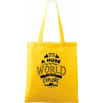 Its a huge world - Taška bavlněná - 42 x 38 cm ( Žlutá )