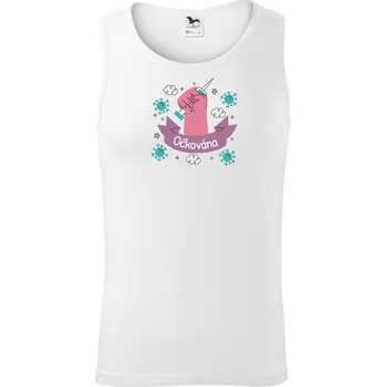 Očkována - ruka a stříkačka - Tílko pánské Core - S ( Bílá )