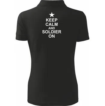 Keep calm and soldier on - Polokošile dámská Pique Polo - 2XL ( Černá )