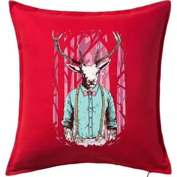 Polštář Deer - Polštář 50x50 - 50x50 - Pouze potah ( Červená )