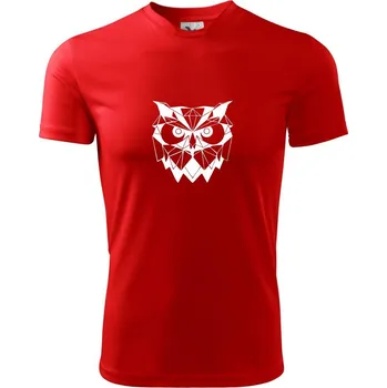 Geometrie - sova zlá - Dětské triko sportovní (dresovina) - 146 cm/10 let ( Červená )