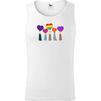 LGBT ruce srdce - Tílko pánské Core - L ( Bílá )