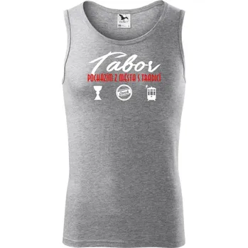 Tábor město s tradicí - Tílko pánské Core - S ( Tmavě šedý melír )