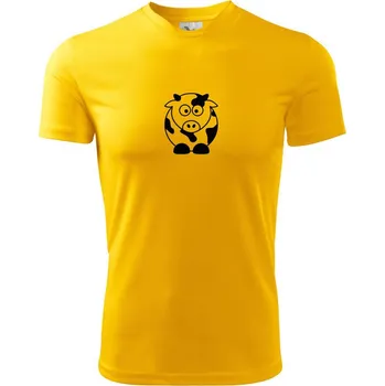 Chlapecké tričko Roztomilá kráva - Dětské triko sportovní (dresovina) - 134 cm/8 let ( Žlutá )