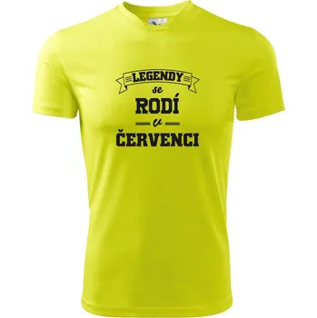 Legendy se rodí v červenci - Dětské triko sportovní (dresovina) - 146 cm/10 let ( Neonově žlutá )