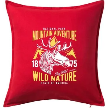 Polštář Wild Nature Mountain Adventure - Polštář 50x50 - 50x50 - Pouze potah ( Červená )