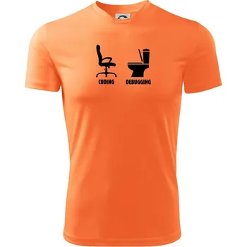Coding debugging - Dětské triko sportovní (dresovina) - 146 cm/10 let ( Neon mandarine )