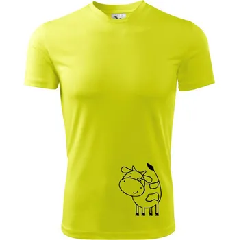 Chlapecké tričko Kráva veselá - Dětské triko sportovní (dresovina) - 122 cm/6 let ( Neonově žlutá )