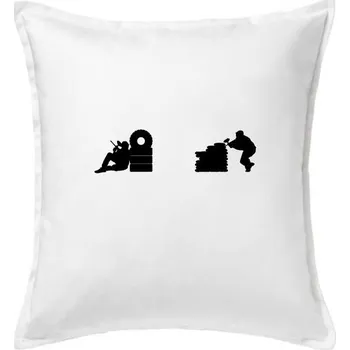 Polštář Paintball střelec - Polštář 50x50 - 50x50 - Pouze potah ( Bílá )