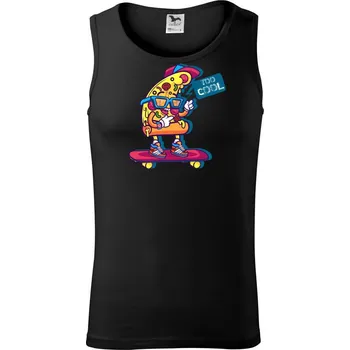 Pizza slice with skateboard - Tílko pánské Core - L ( Černá )