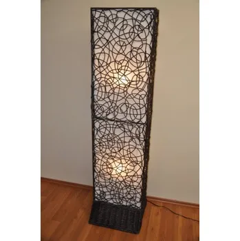 Stojací lampa Vysoká ratanová interiérová lampa