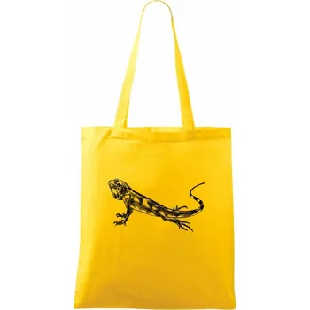 Nákupní taška Tužkou kreslený Leguán - Taška bavlněná - 42 x 38 cm ( Žlutá )