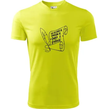 Chlapecké tričko Dopis z Bradavic - Dětské triko sportovní (dresovina) - 122 cm/6 let ( Neonově žlutá )