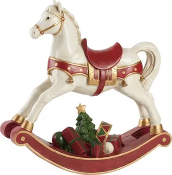 Vánoční dekorace Villeroy & Boch Winter Collage Accessoires houpací kůň XL 32,8 x 10,8 x 32,5 cm