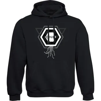 Pánská mikina Pánská mikina s kapucí Ornament Velikost: XL, Barva: Černá