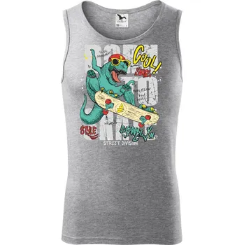 Cool dinosaur skate - Tílko pánské Core - L ( Tmavě šedý melír )