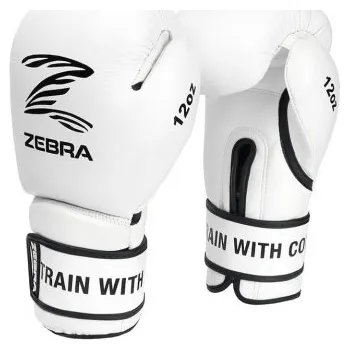 Chránič ruky a předloktí na box a bojový sport BOXERSKÉ RUKAVICE ZEBRA PERFORMANCE WHITE - PRAVÁ KŮŽE Velikost: 16oz