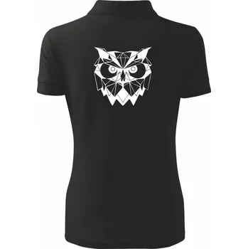 Geometrie - sova zlá - Polokošile dámská Pique Polo - XS ( Černá )