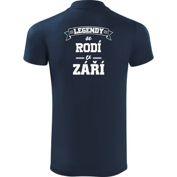 Pánská košile Legendy se rodí v září - Polokošile Victory sportovní (dresovina) - 2XL ( Námořní modrá (velmi tmavá - téměř černá) )