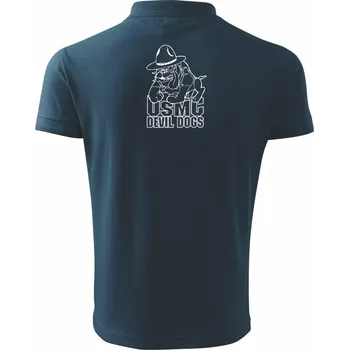 Pánská košile US Marine Devil Dog - Polokošile pánská Pique Polo 203 - 3XL ( Námořní modrá (velmi tmavá - téměř černá) )