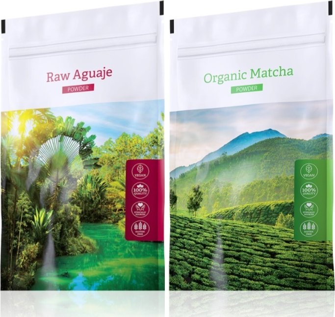 Energy Raw Aguaje caps 120 kapslí + Organic Matcha powder 50 g