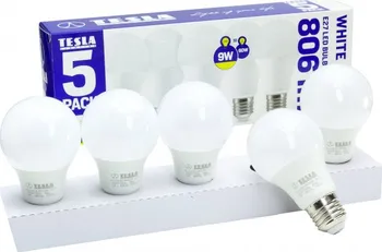 Žárovka TESLA LED Bulb E27 9W 230V 806lm 3000K 5 ks