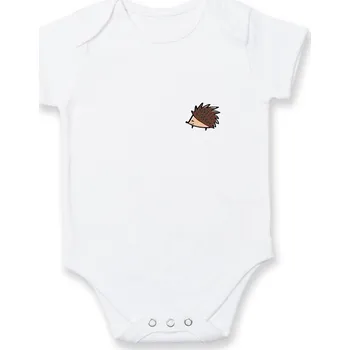 Kojenecké oblečení Ježek na prsu - Body kojenecké s krátkým rukávem - Krátký r. do 3 měs ( Bílá )