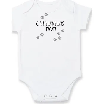 Kojenecké oblečení (Čivava) Chihuahuas mom (Reflexní tlapky) - Body kojenecké s krátkým rukávem - Krátký r. 12-18 měs ( Bílá )