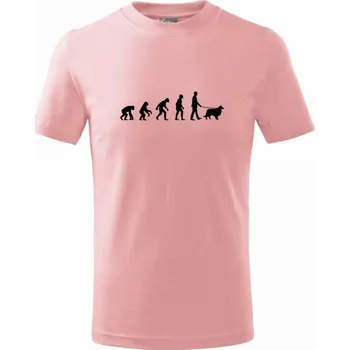 Evoluce pes Sheltie (muž-žena) - Tričko dětské bavlněné - 146 cm/10 let ( Růžová )
