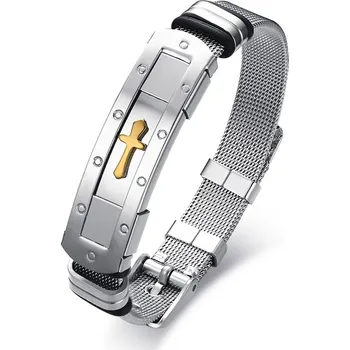 Náramek Náramek z chirurgické oceli Cross Mesh