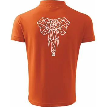 Pánská košile Geometrie - slon chobot - Polokošile pánská Pique Polo 203 - 3XL ( Oranžová )