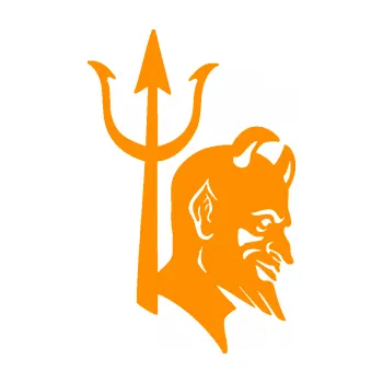 Samolepící dekorace SAMOLEPKA Čert 003 pravá s vidlemi (06 - oranžová) NA AUTO, NÁLEPKA, FÓLIE, POLEP, TUNING, VLASTNÍ TEXT, TISK, AUTOSAMOLEPKY.cz, POLEPY, OBRÁZEK, LOGO, SAMOLEPKY